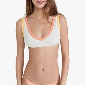 L*Space Lala Bikini Top in Cream/Lemon Drop/Tangy